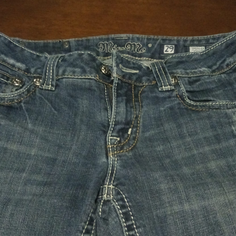 Miss Me Distressed Boot Cut Jeans Size 29"X34"